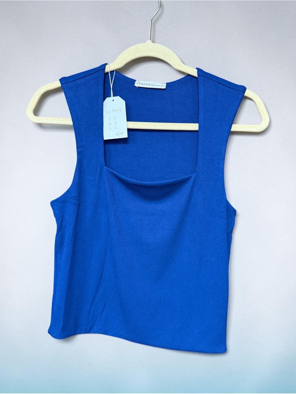 Zenana Outfitters Royal Blue Square Neck Tank